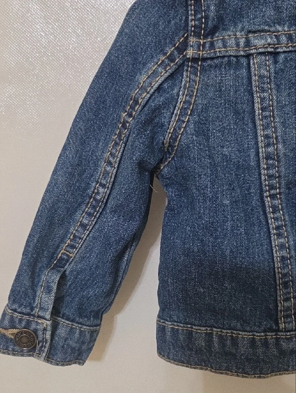 Carter's Kids Denim Blue Jean Button Up Trucker Jacket 100% Cotton - Size 12M